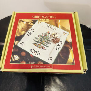Spode Christmas Tree Pierced Square 7.5" Tray Plate